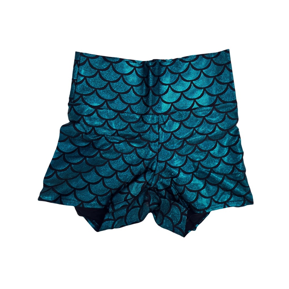 Teal Mermaid Scale Shorts